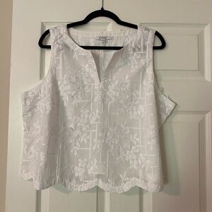 Chico’s White Cotton Summery Tank Top Chico’s Size 3 (U.S. 16)